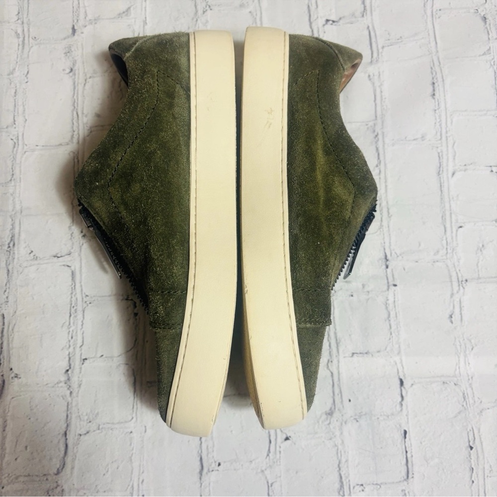 Frye Lena Shoes Womens Size 8.5 M Green Suede Zipper Comfort Casual Sneakers - Picture 8 of 12